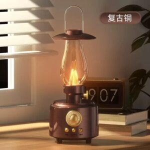 Retro Kerosene Lamp with Hi-Res Bluetooth Speaker (Red Bronze)